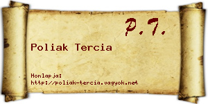 Poliak Tercia névjegykártya